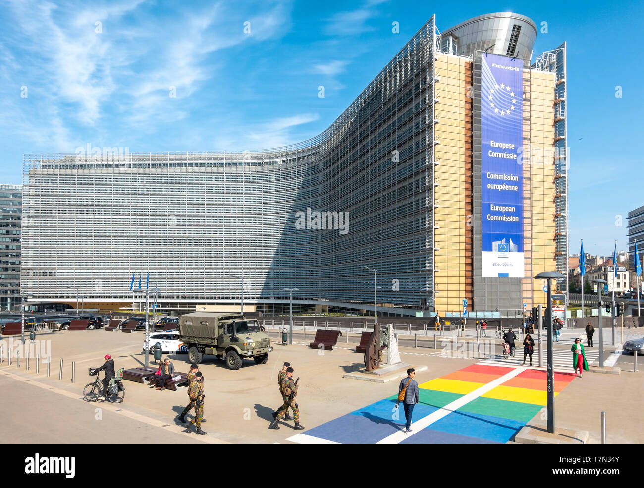 Brussels Berlaymont Building. Headquarters of the European Commission, EC, the executive of the European Union, EU. Brussel Bruxelles Belgium Europe Stock Photo