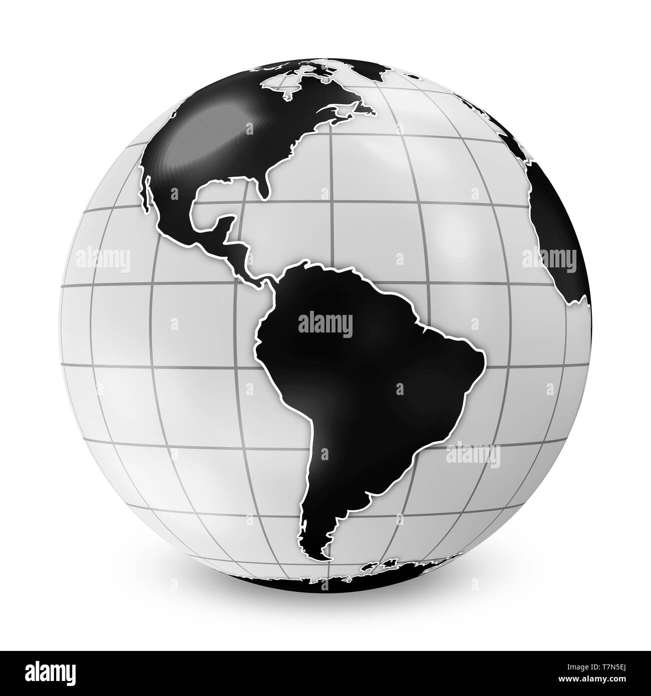 Style Black Earth Globe Isolated On White Background Stock Photo