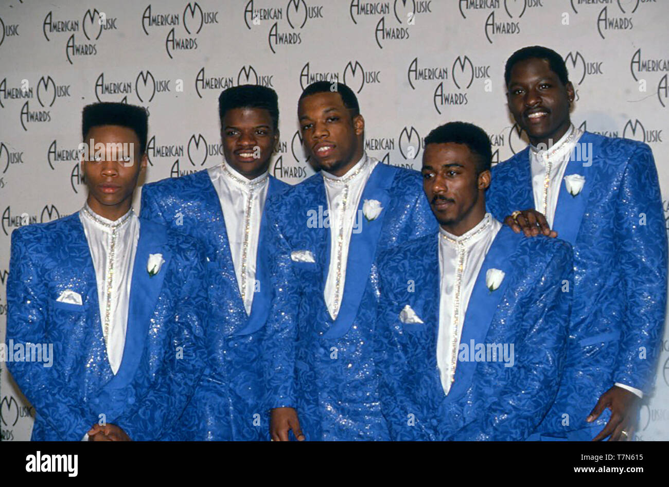 NEW EDITION American R&B group in 1989 Stock Photo