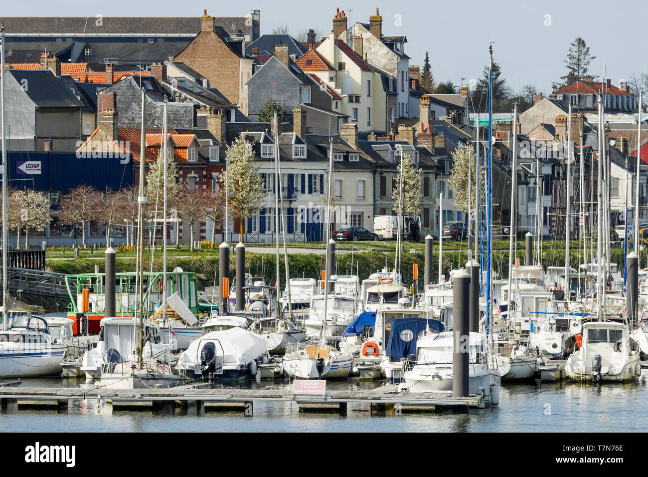 yacht-harbour-saint-val-ry-bay-of-somme-somme-haut-de-france-stock