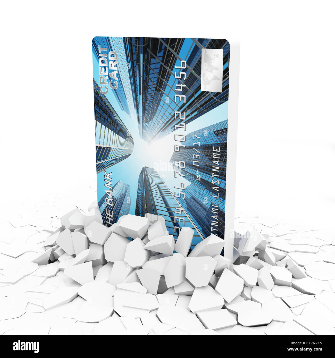 Business And Financial Concept Credit Card Breaking Through From