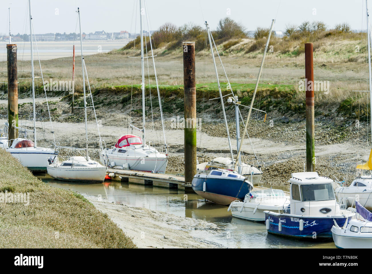 Low tide in the channel, Le Hourdel, Picardie, Hauts de France, France Stock Photo