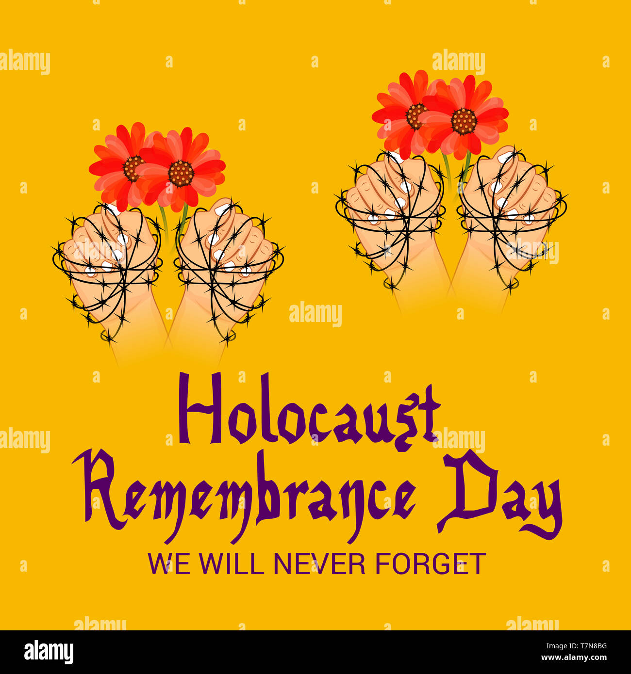 Vector illustration of a Background for We Will Never Forget. Holocaust ...