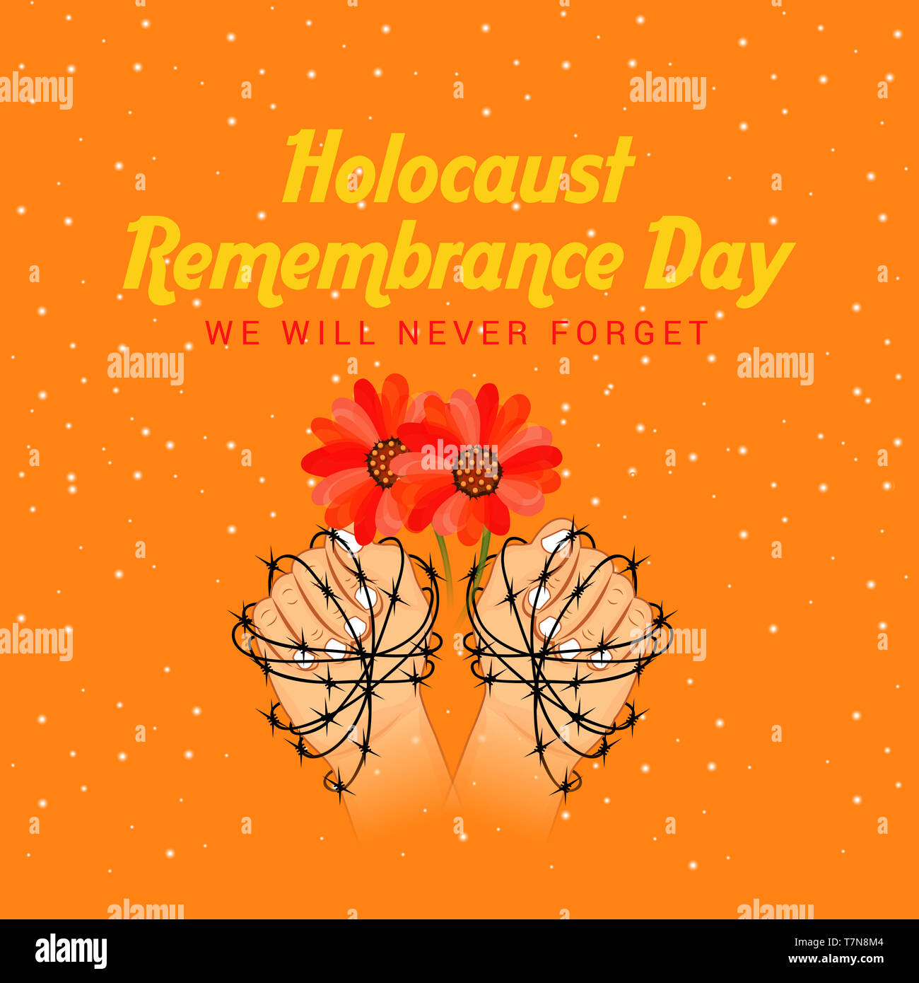 Vector illustration of a Background for We Will Never Forget. Holocaust ...