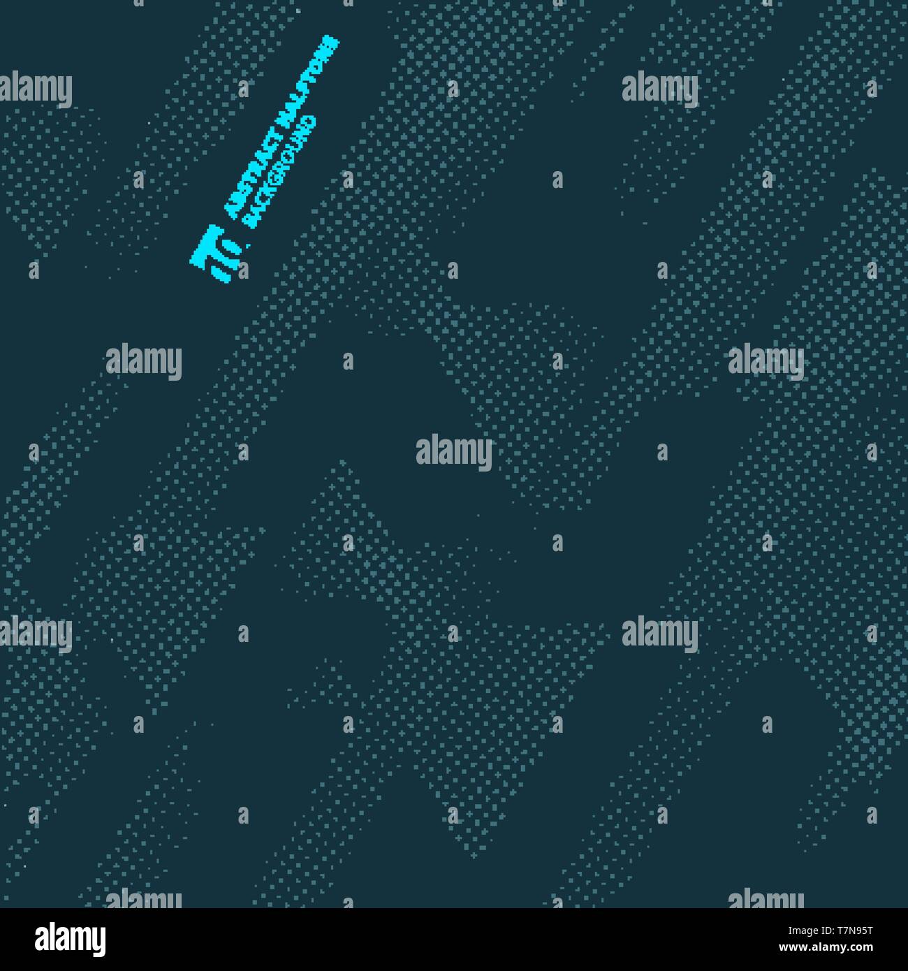 Abstract dots pattern halftone technology geometric triangles on dark blue background and texture. Vector illustration Stock Vector