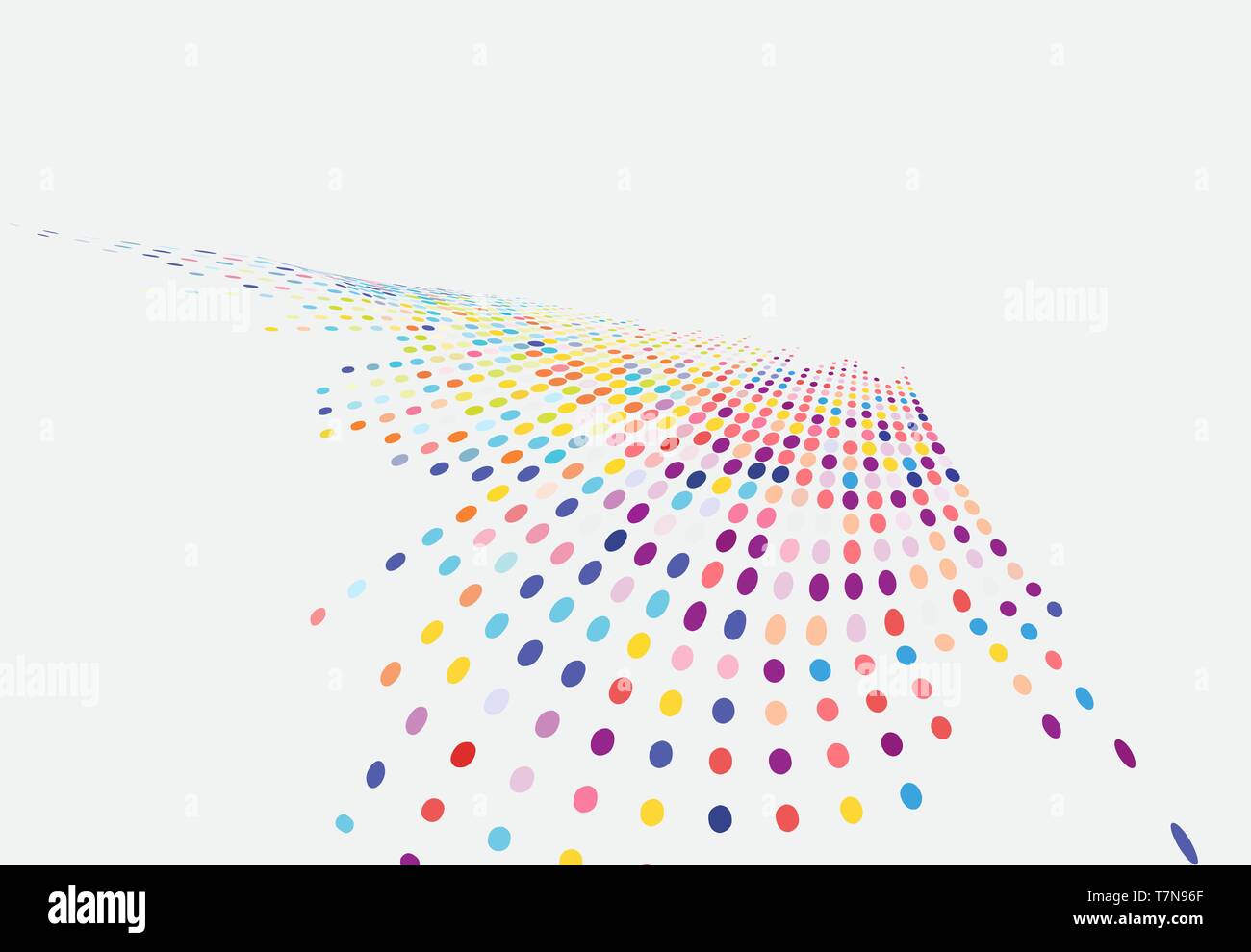Abstract colorful halftone texture wave dots pattern perspective ...