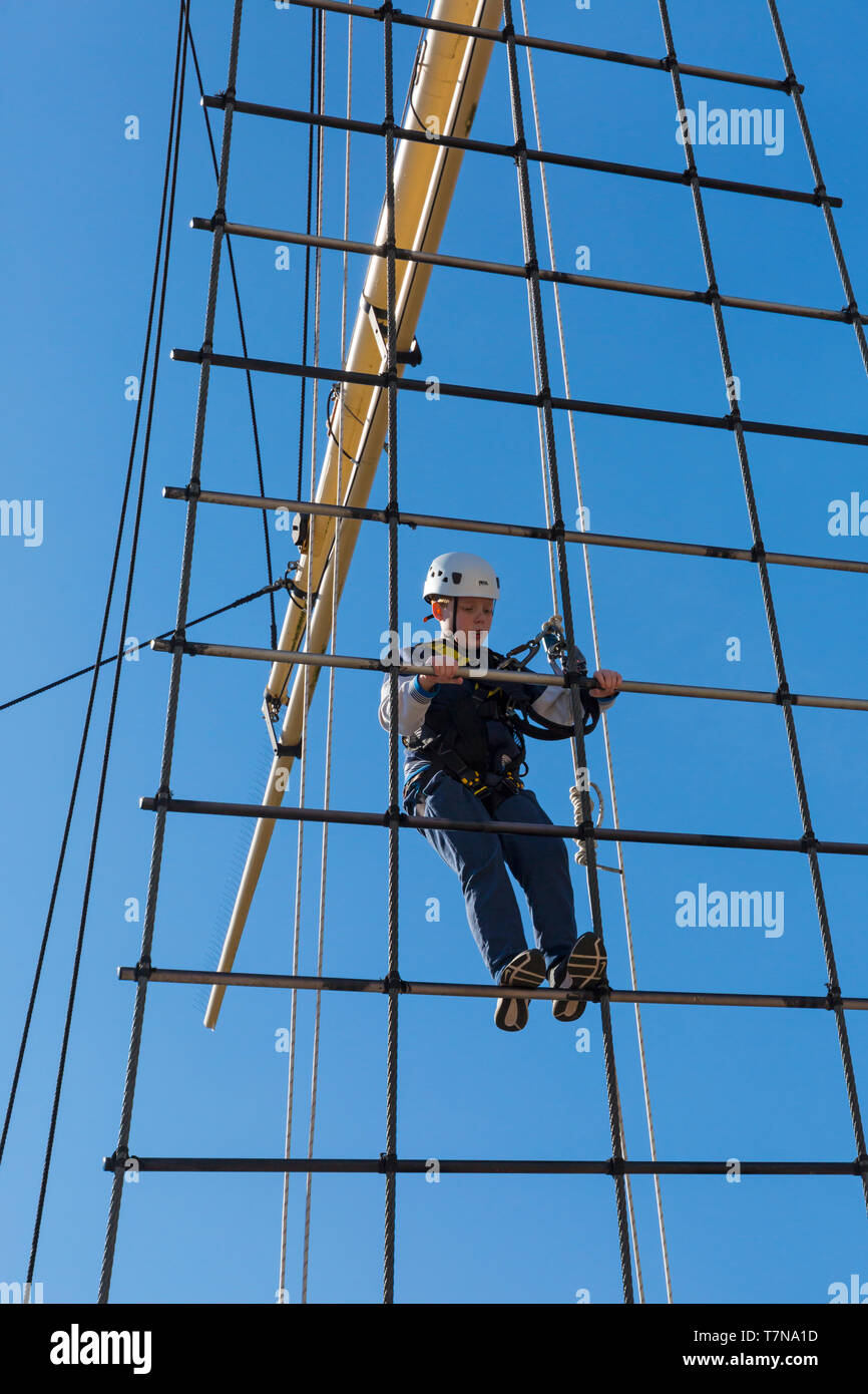 Boy climbing rigging hires stock photography and images Alamy