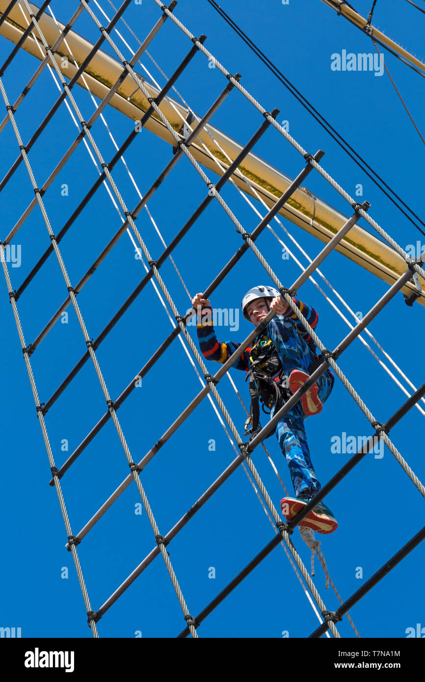 Boy climbing rigging hires stock photography and images Alamy