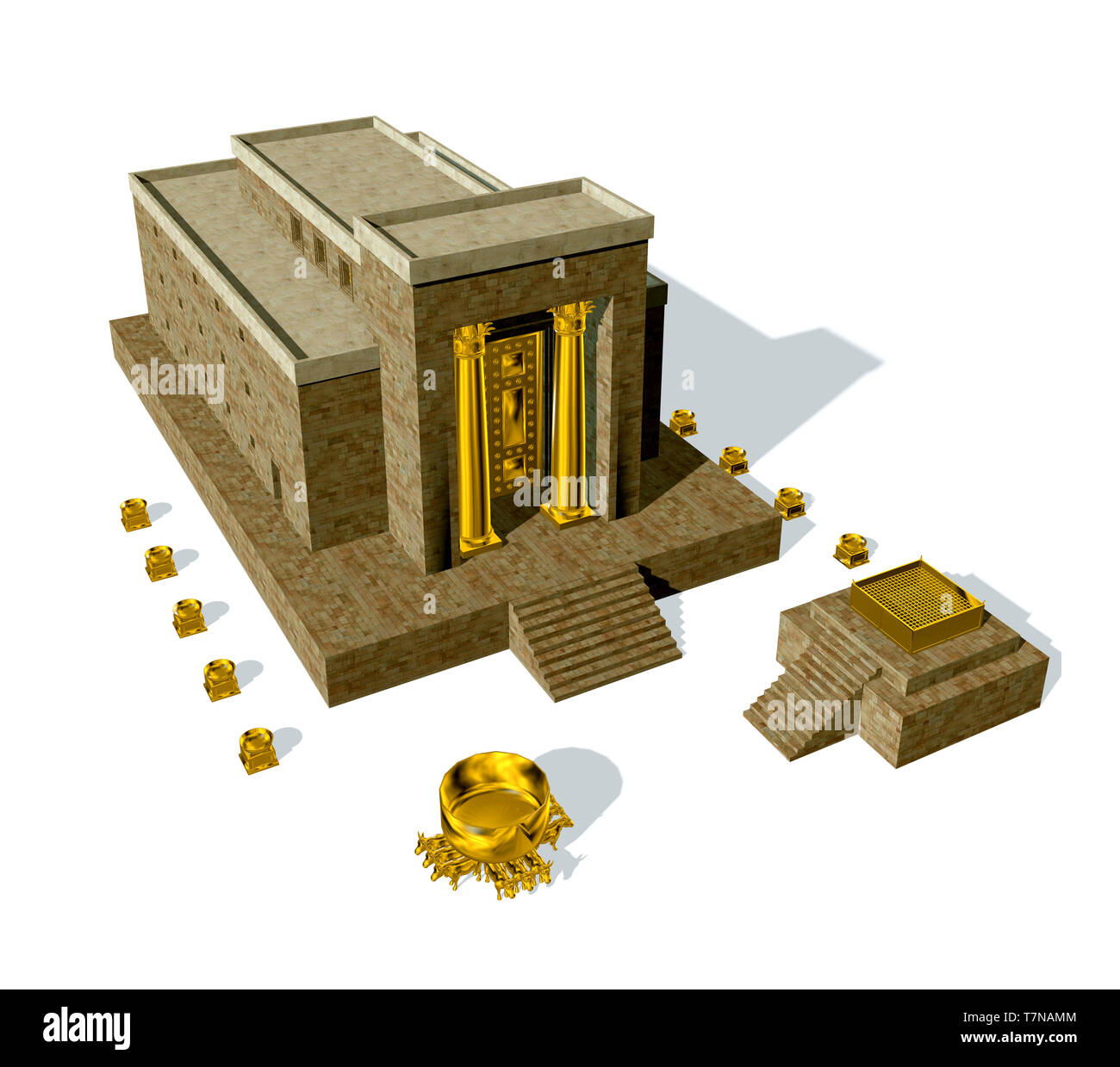 Old Testament, the Temple of Solomon was the first holy temple of the ancient Israelites, located in Jerusalem and built by King Solomon, 3d render Stock Photo - Alamy