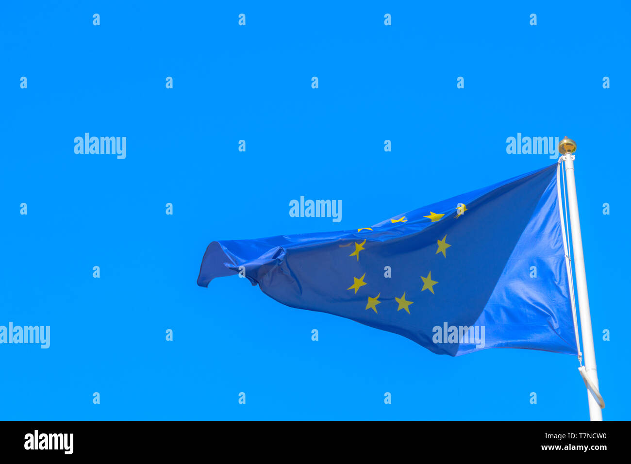 European union flag blowing in the wind Stock Photo - Alamy