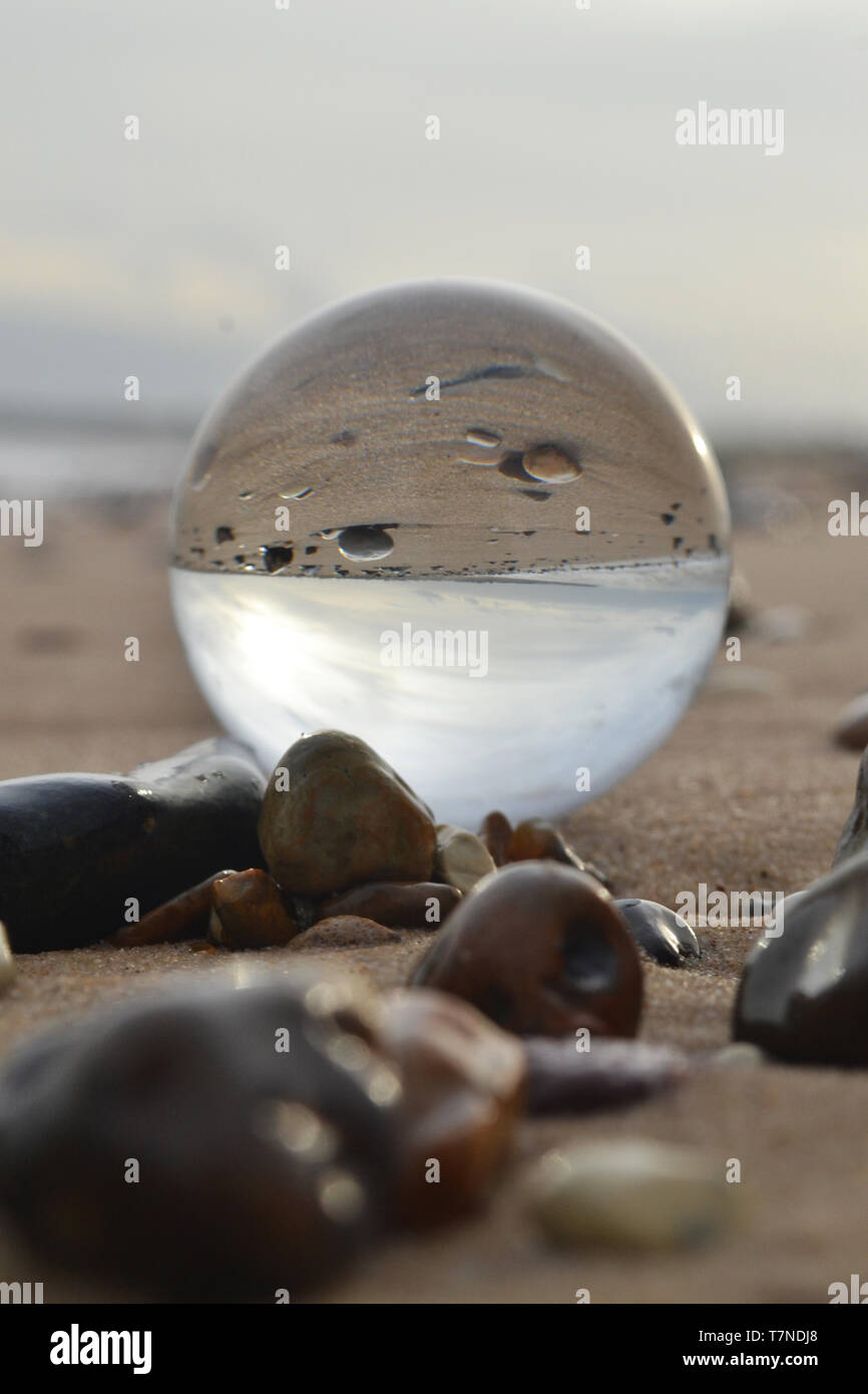 Lensball on Gorleston beach, Norfolk, United Kingdom Stock Photo