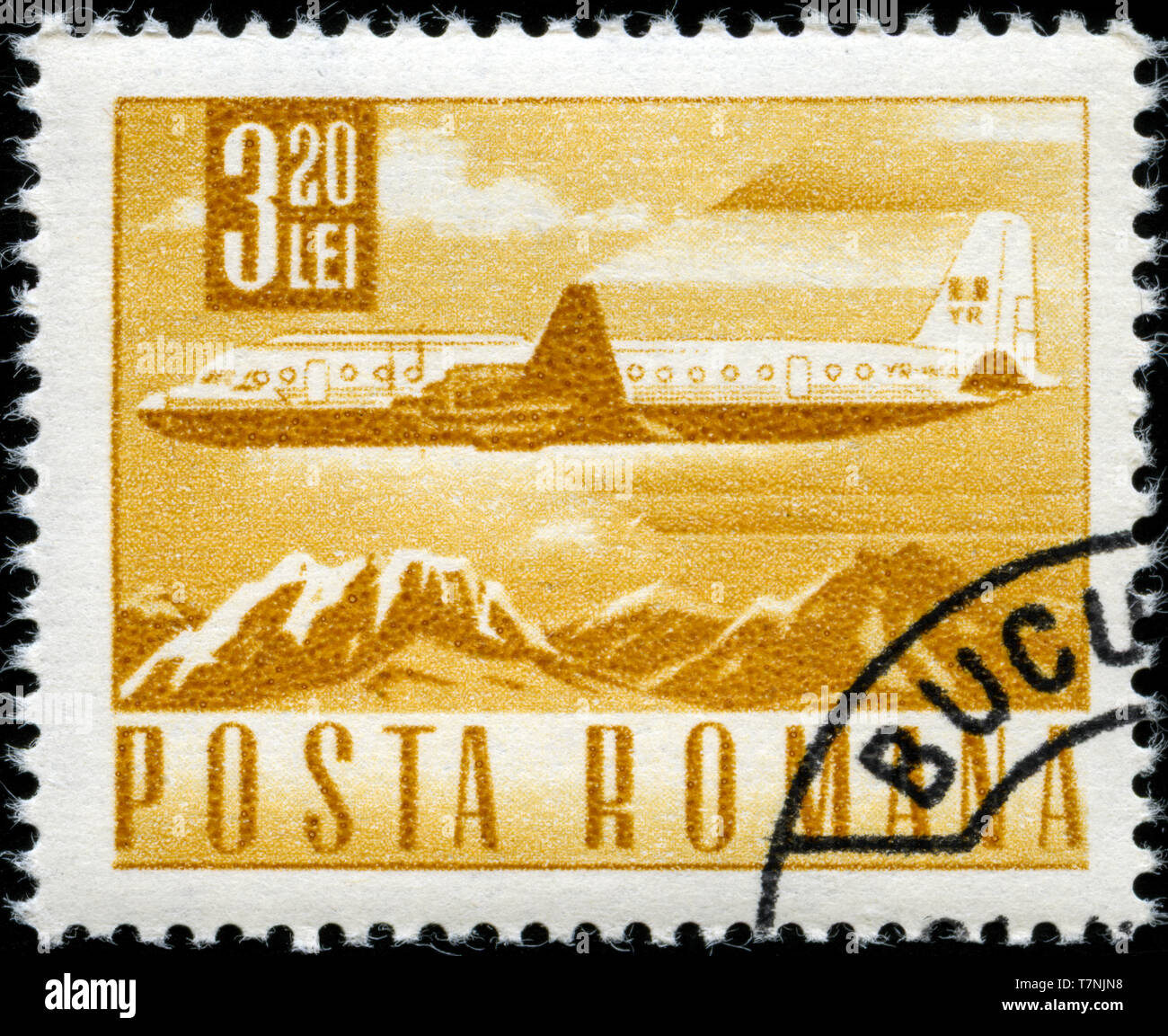 Postage stamp from Romania in the Postal and Transport series issued in 1968 Stock Photo