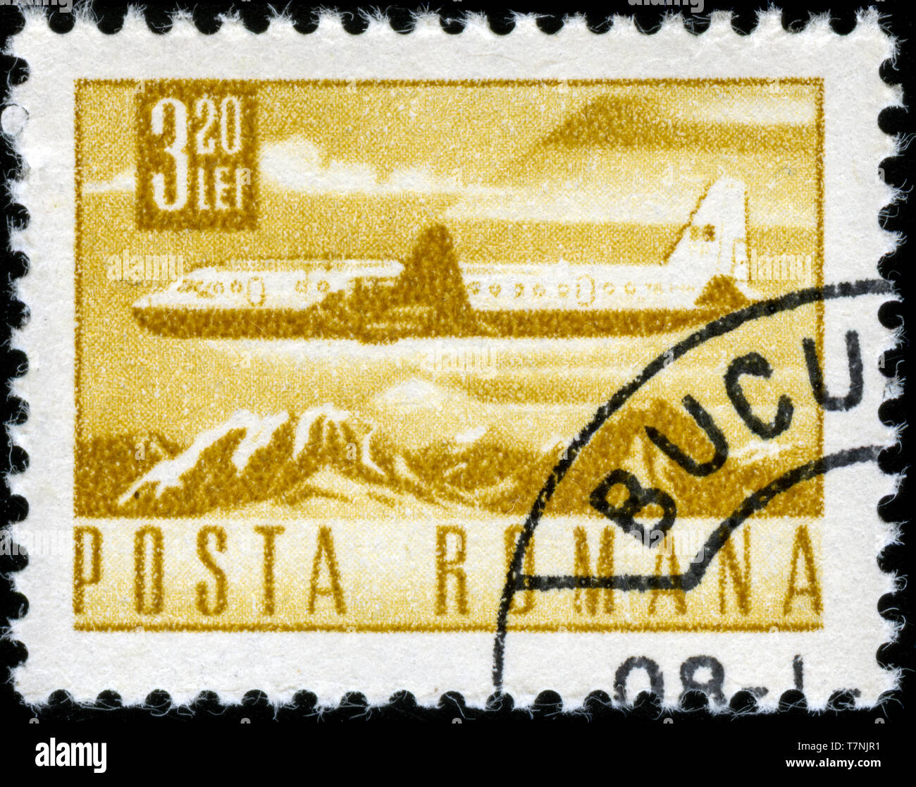 Postage stamp from Romania in the Postal and Transport series issued in 1971 Stock Photo