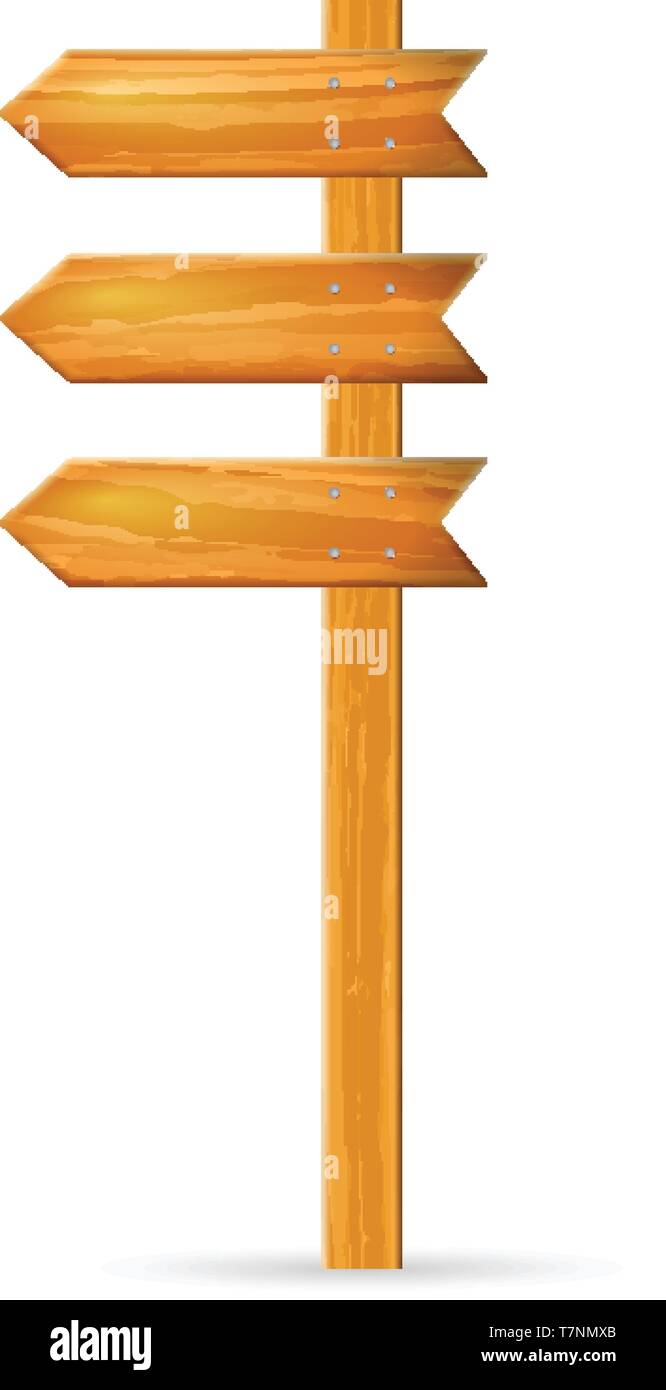 Wooden sign post on a white background Stock Vector Image & Art - Alamy
