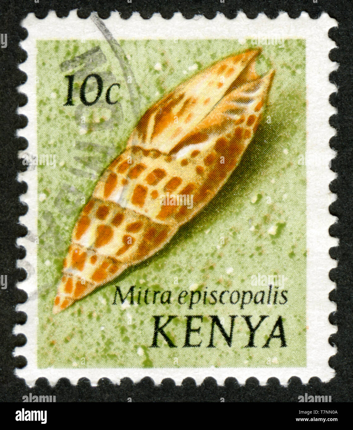 Stamp print in Kenya, Mitra episcopalis Stock Photo