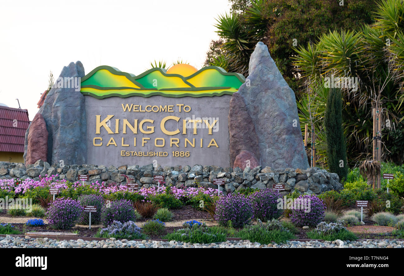 entrance to King City in the Salinas Valley, California Stock
