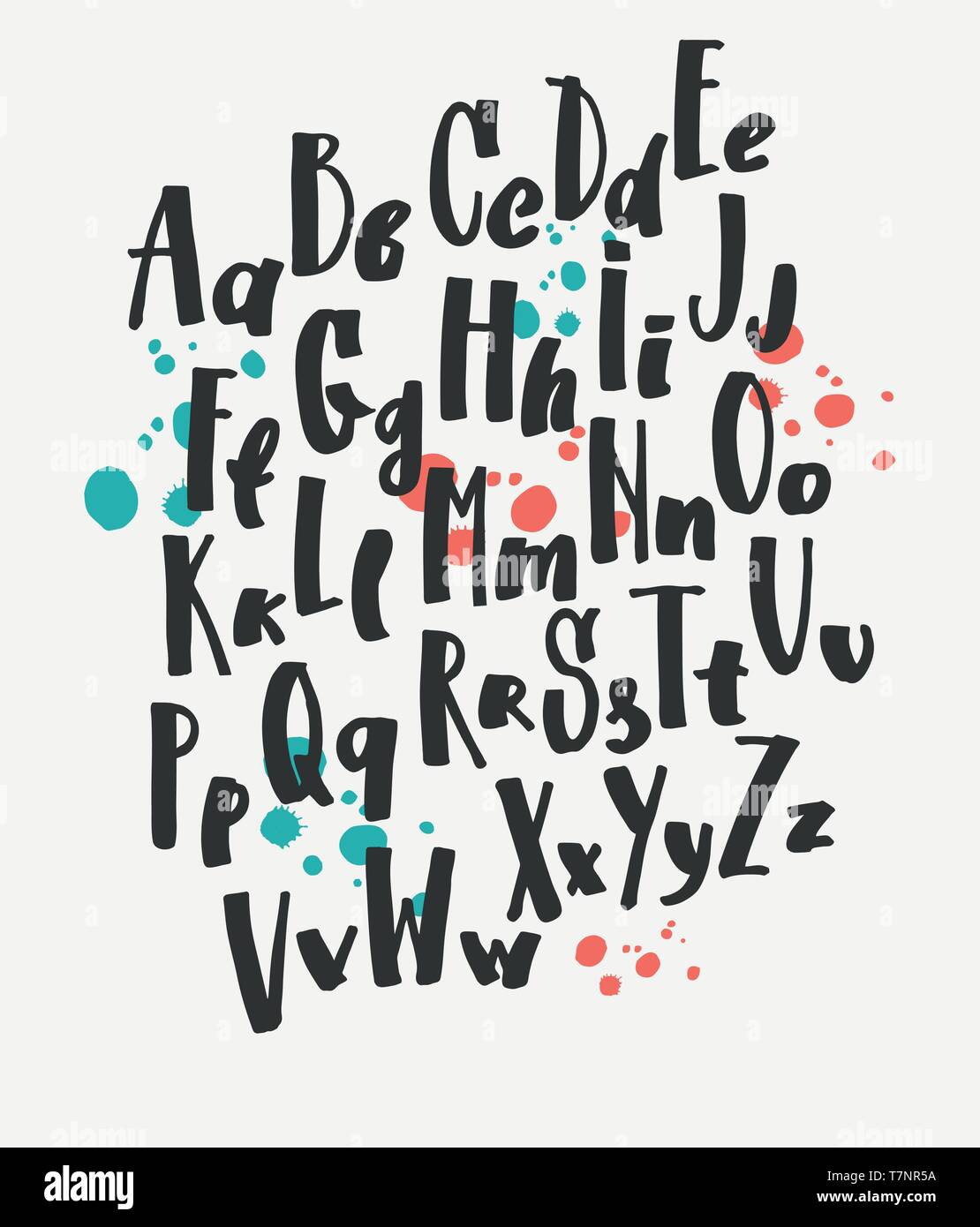 Vector alphabet. Hand drawn letters. Letters of the alphabet written ...