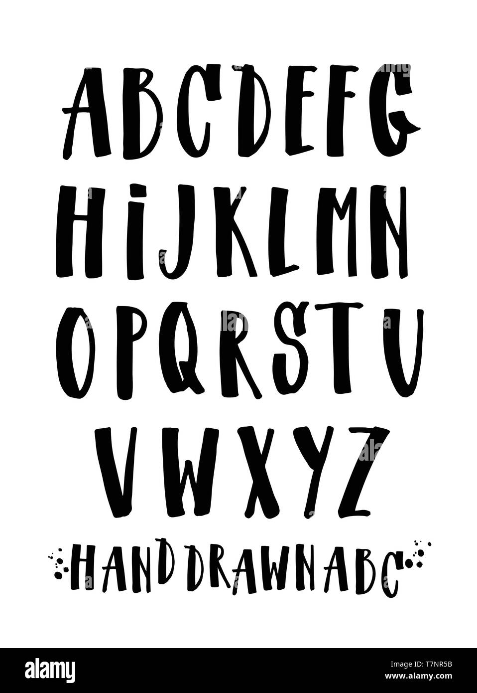 Vector alphabet. Hand drawn letters. Letters of the alphabet written ...