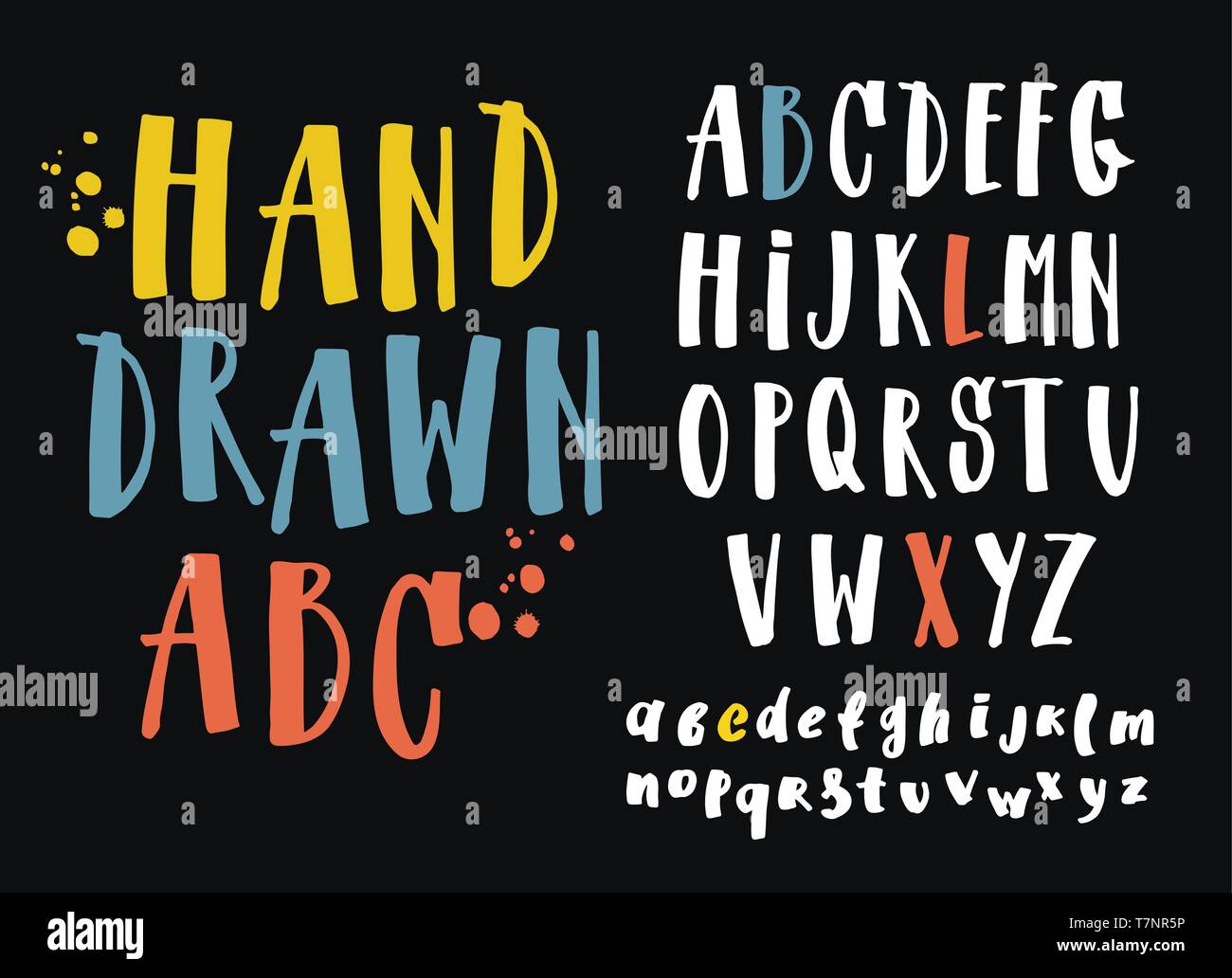 Vector alphabet. Hand drawn letters. Letters of the alphabet written ...