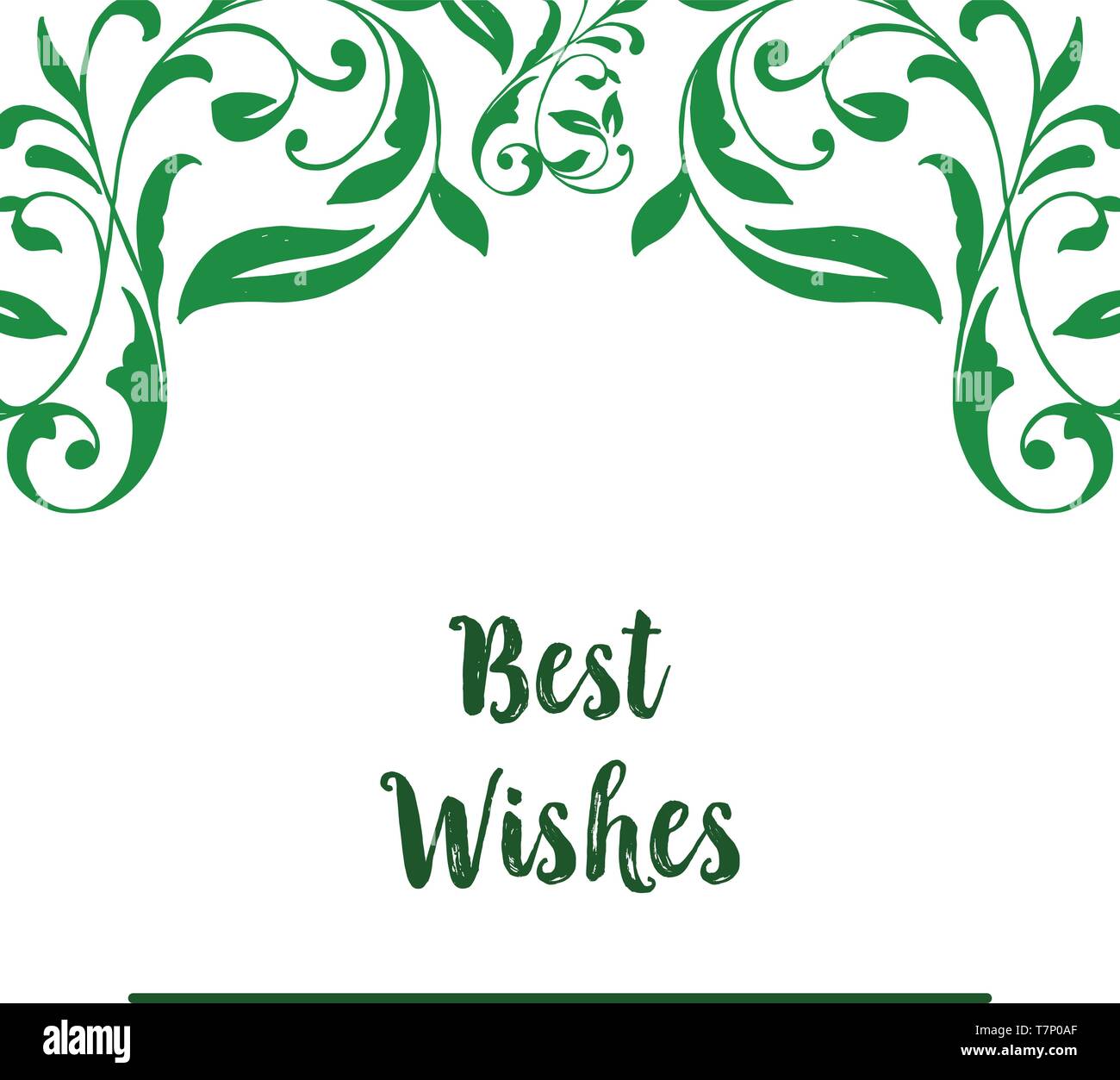Vector illustration card best wishes with various crowd of green leafy ...