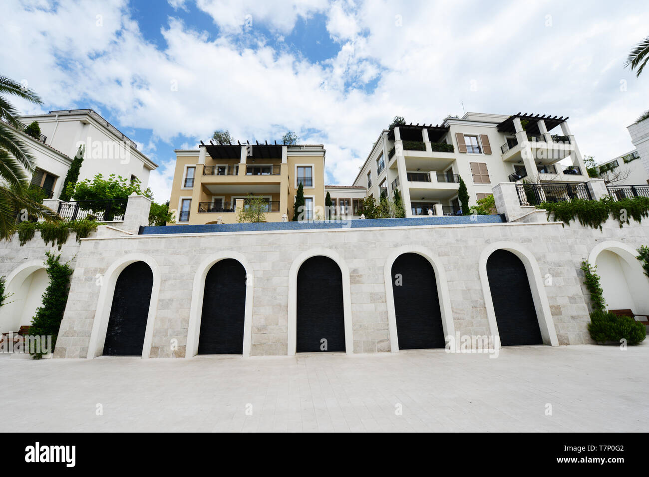Seaside walkway in Porto Montenegro High end real estate development