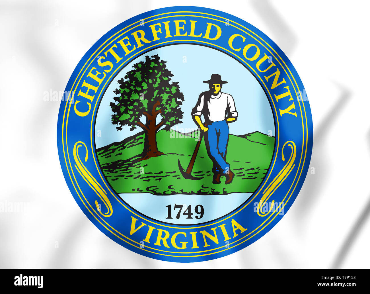 3D Seal of Chesterfield (Virginia), USA. 3D Illustration. Stock Photo