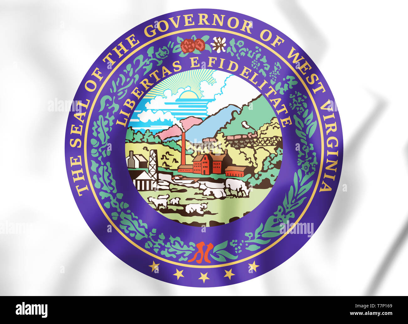 3D Governor of West Virginia seal, USA. 3D Illustration. Stock Photo