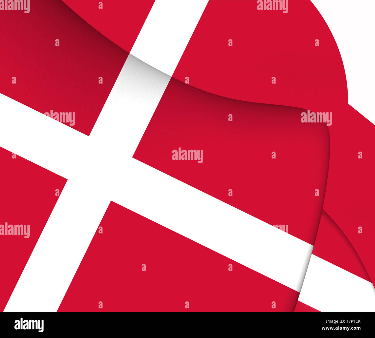 3D Flag of Denmark. 3D Illustration. Stock Photo