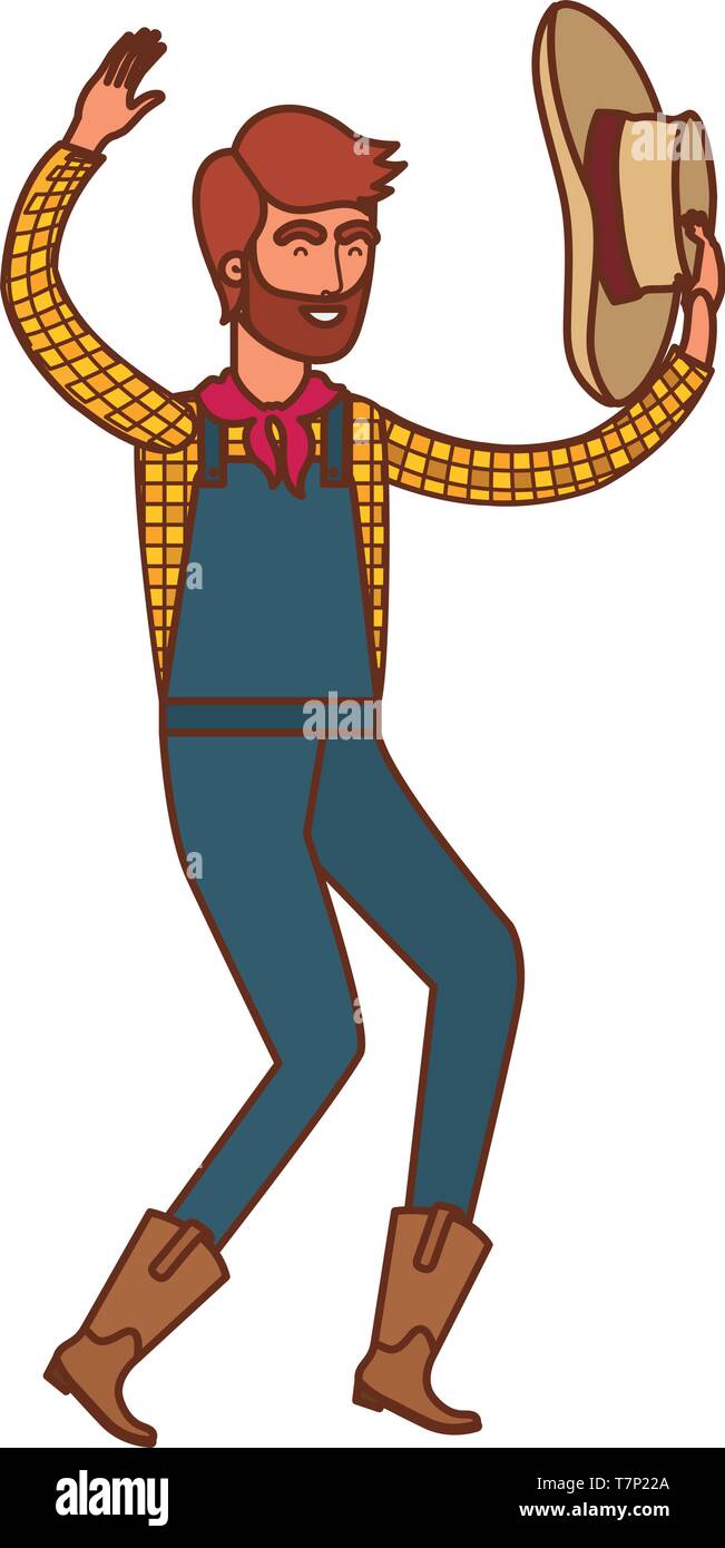 man farmer dancing with straw hat Stock Vector Image & Art - Alamy