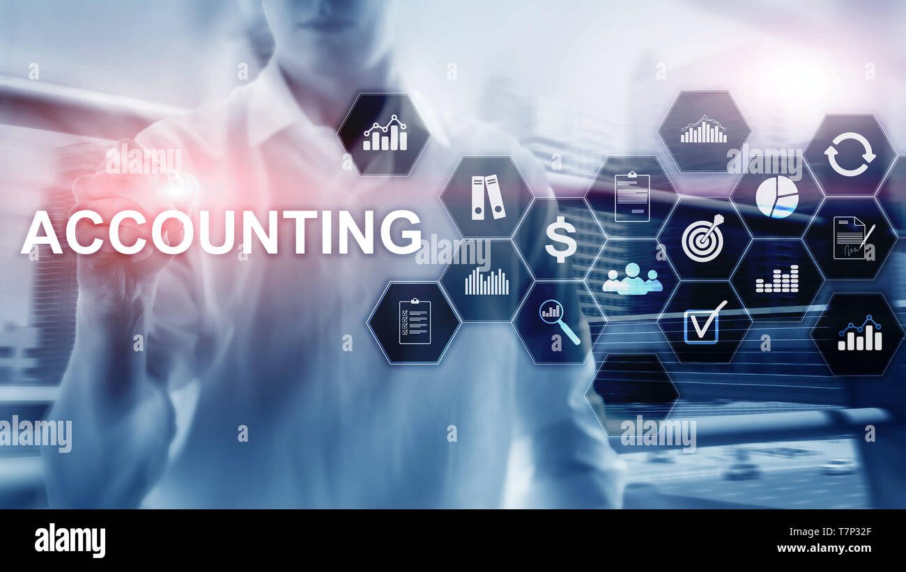 Accounting, Business and finance concept on virtual screen. Stock Photo