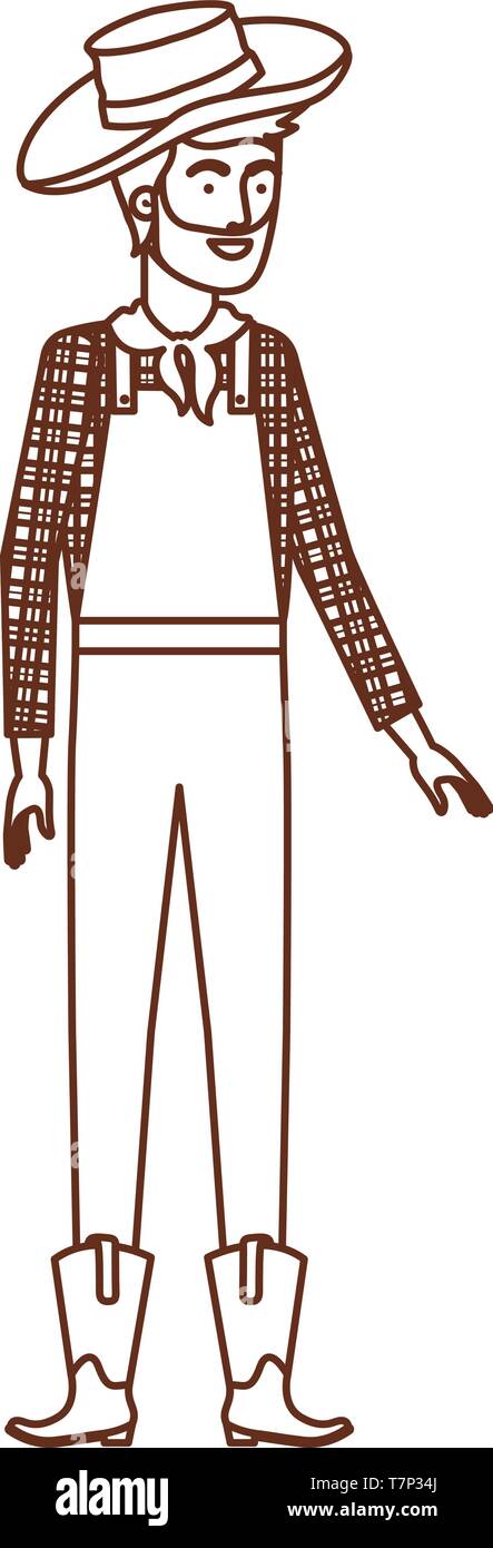 man farmer with straw hat Stock Vector Image & Art - Alamy