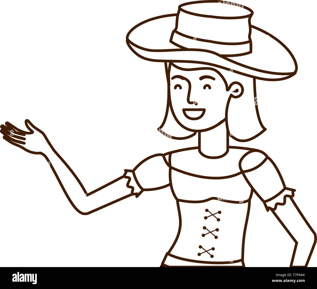 farmer woman with straw hat Stock Vector Image & Art - Alamy