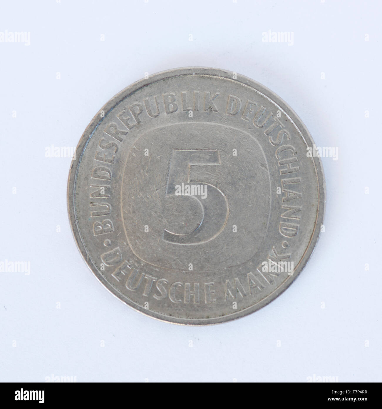 Germany coin - 1975 5 Deutsche Mark Stock Photo