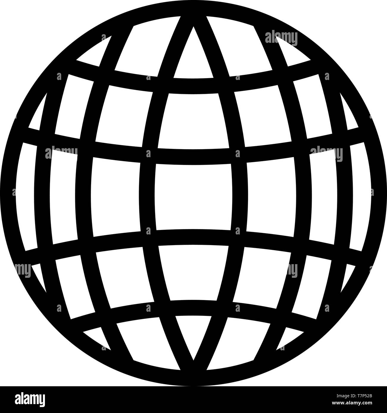 Globe Icon. Black Stencil Design. Vector Illustration Stock Vector