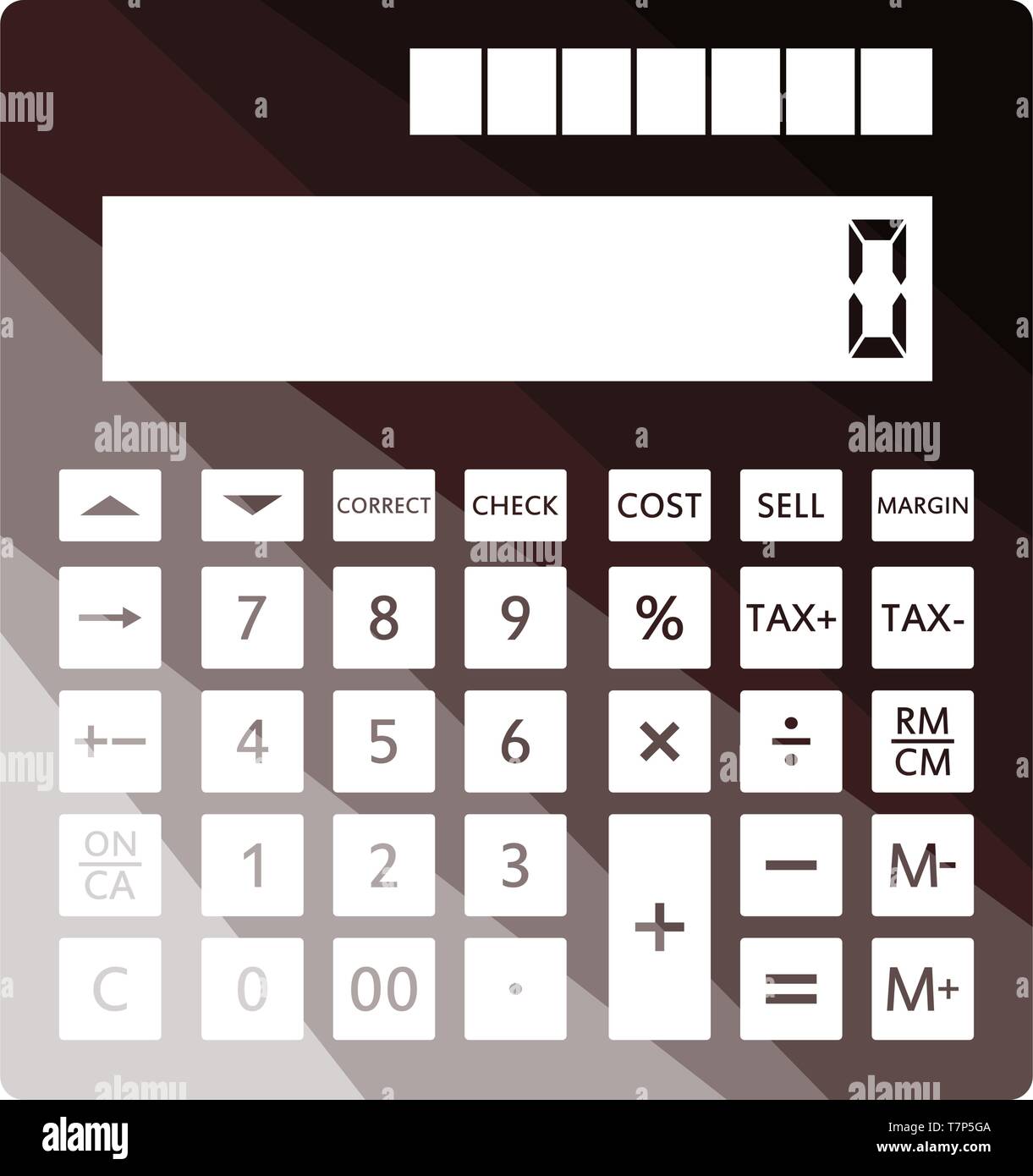 Statistical Calculator Icon. Flat Color Ladder Design. Vector Illustration. Stock Vector