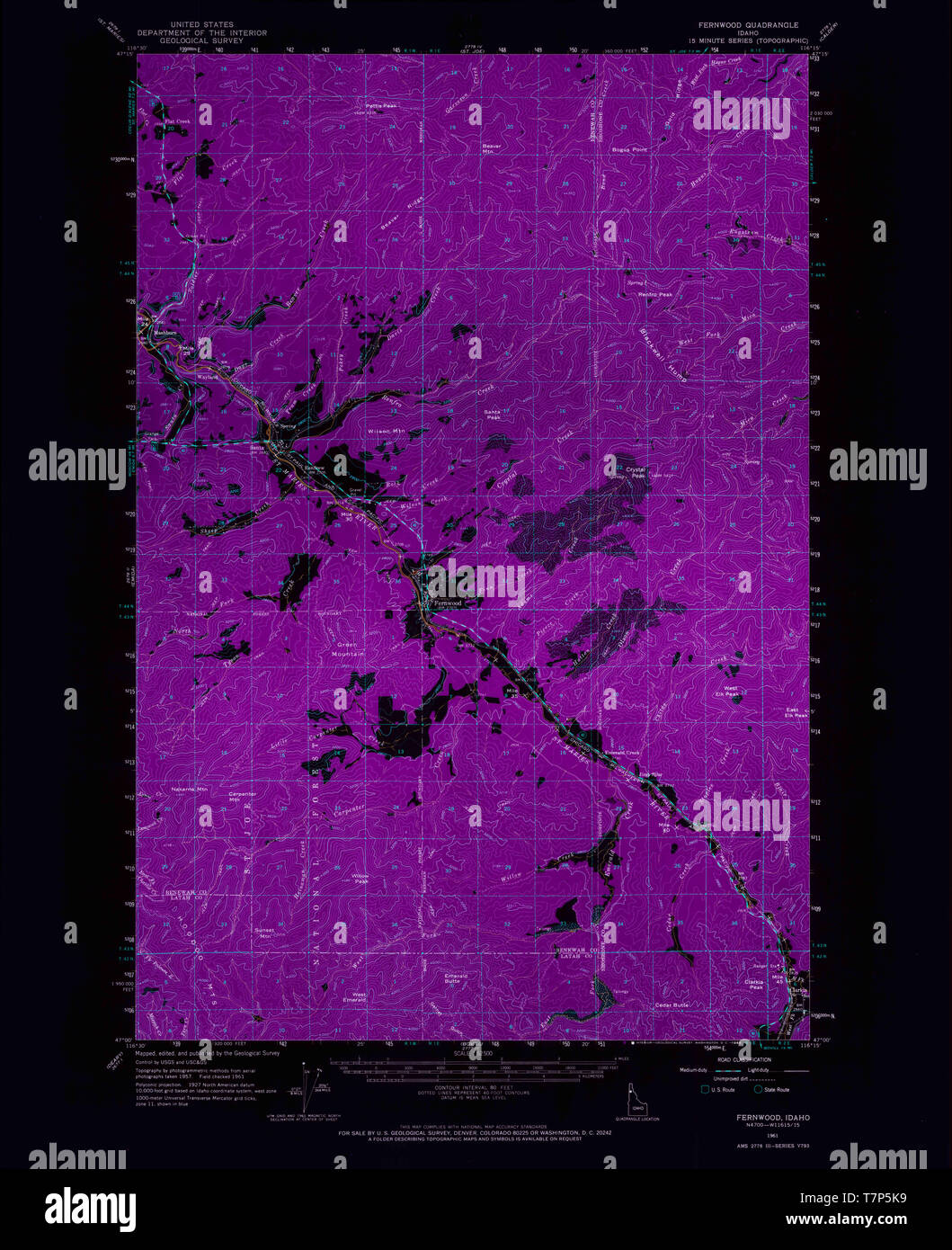 Fernwood idaho map hires stock photography and images Alamy