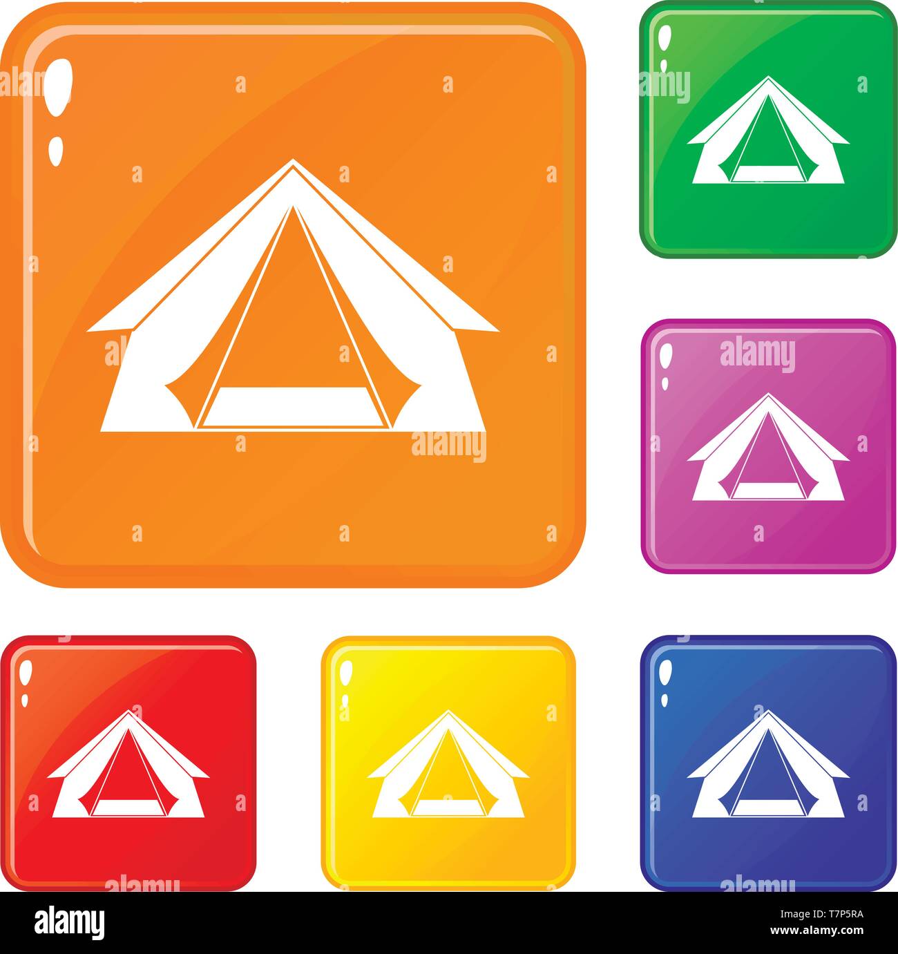 Tourist tent icons set vector color Stock Vector Image & Art - Alamy