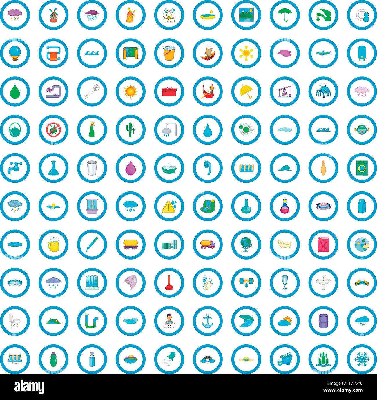 100 water supply icons set, cartoon style Stock Vector Image & Art - Alamy