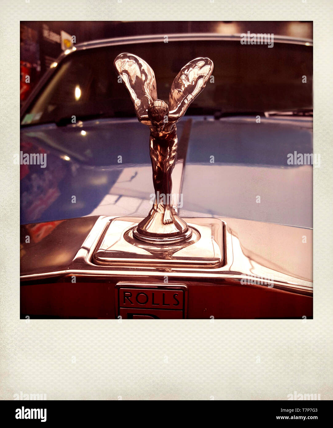 Polaroid photography of the emblem of Rolls-Royce Stock Photo