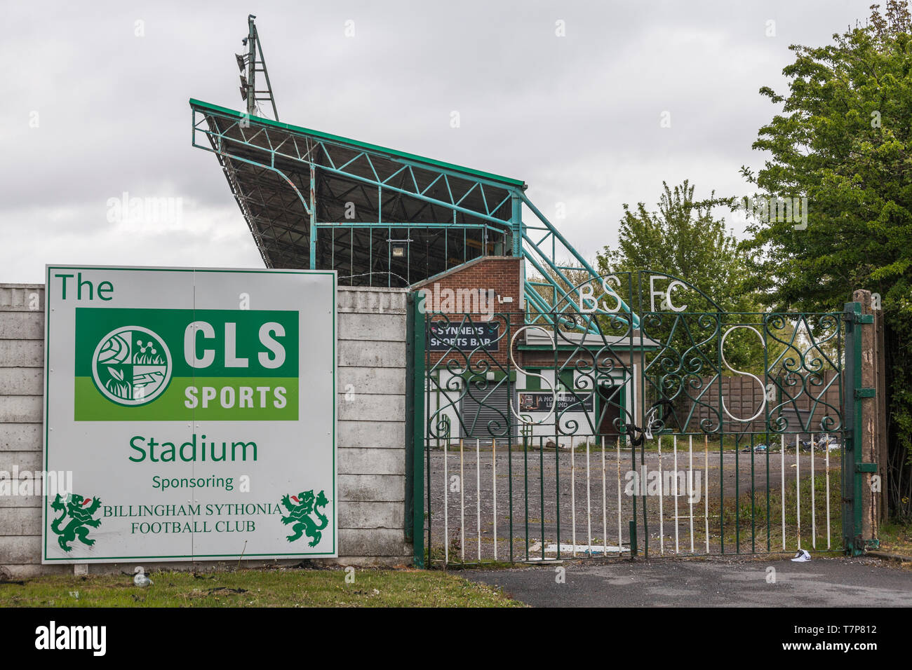 The former football ground of Billingham Synthonia Football Club, in Central Avenue,Billingham,England,UK Stock Photo