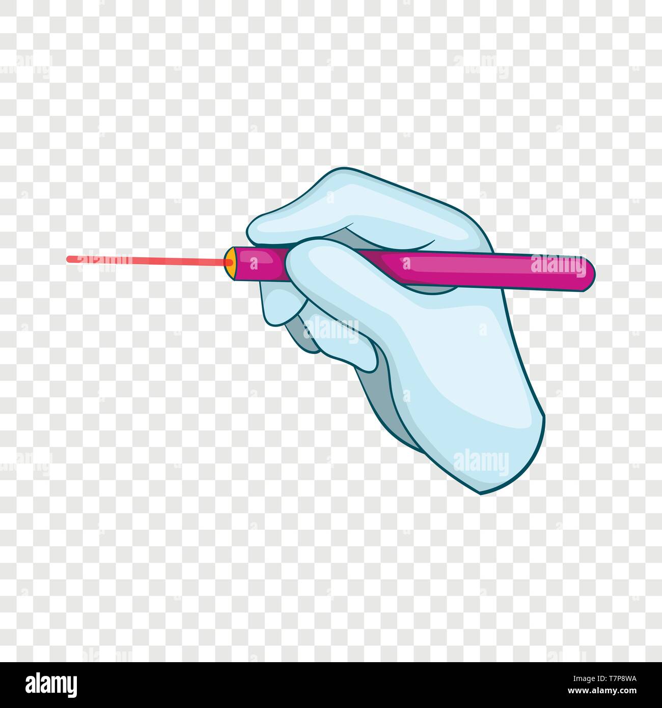 Laser eye surgery procedure icon, cartoon style Stock Vector