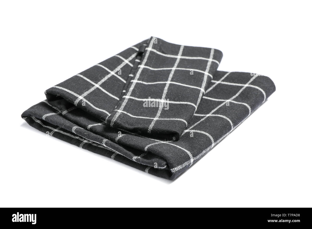 Folded fabric napkin isolated on white background Stock Photo