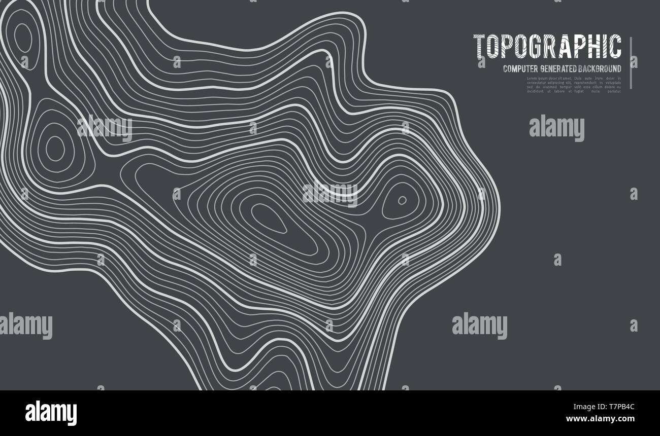 Grey contours vector topography. Geographic mountain topography vector illustration. Topographic pattern texture. Map on land vector terrain Stock Vector