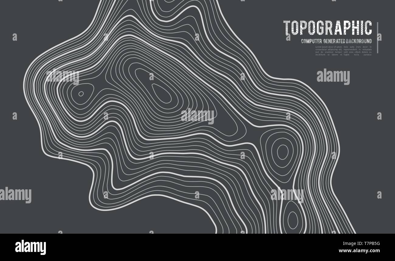 Grey contours vector topography. Geographic mountain topography vector illustration. Topographic pattern texture. Map on land vector terrain Stock Vector