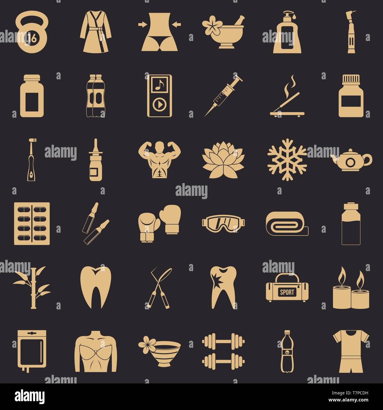 Activity icons set, simle style Stock Vector