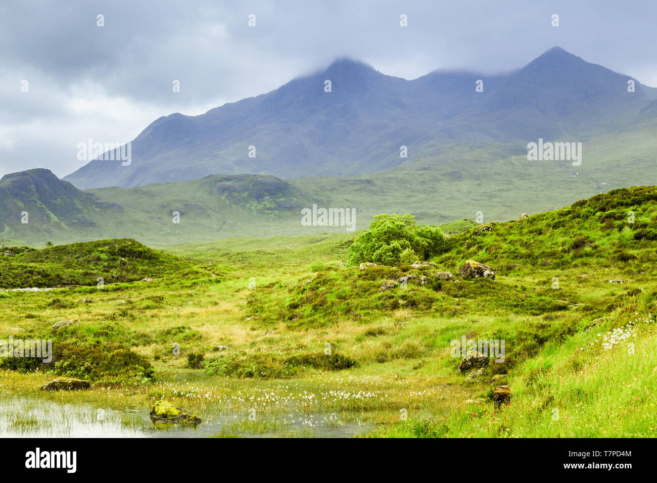 Scenic view of the landscape on the Isle of Skye, Scotland. Stock Photo