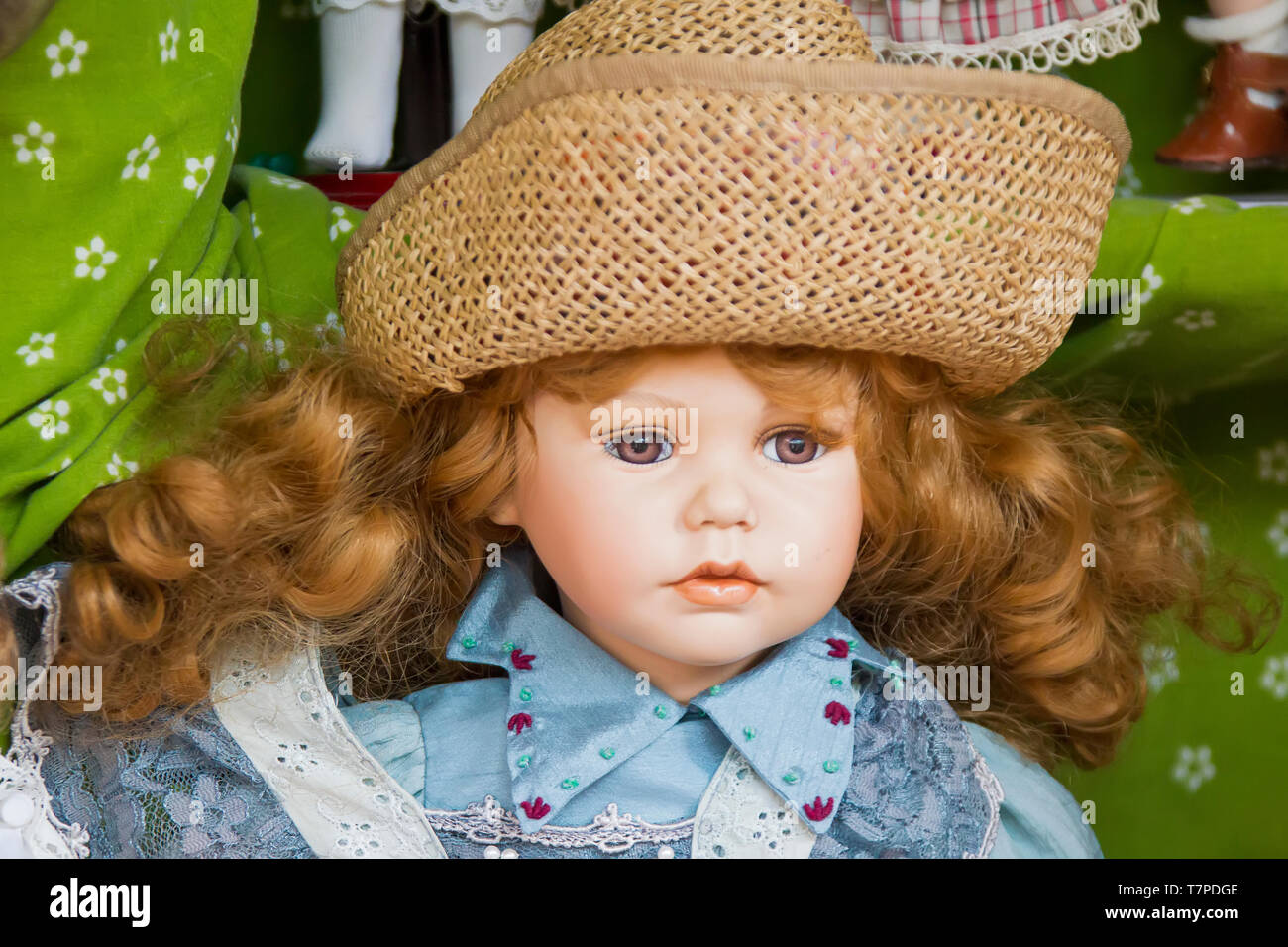 Face vintage antique dolls Stock Photo Alamy