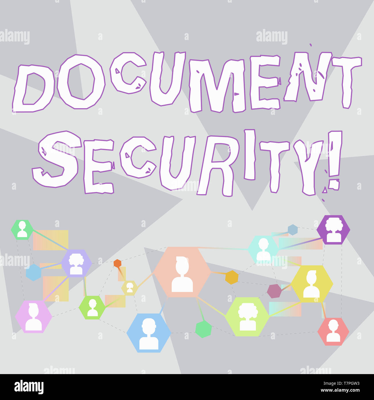 Word writing text Document Security. Business photo showcasing means in which important documents are filed or stored Online Chat Head Icons with Avat Stock Photo