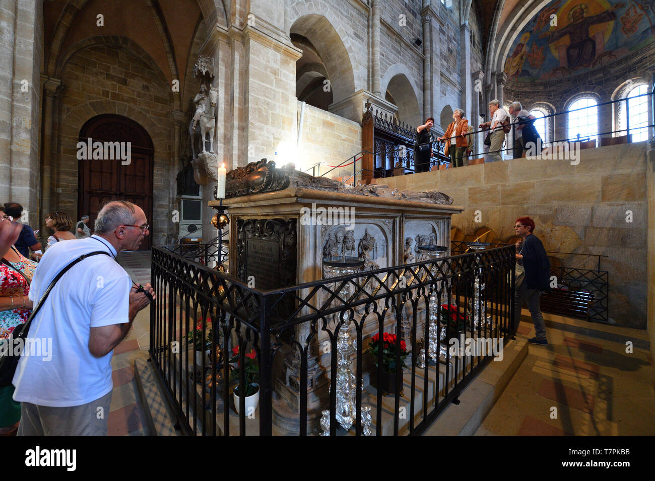 Germany, Bavaria, Upper Franconia Region, Bamberg, listed as World Heritage by UNESCO, Cathedral (Dom), the tomb of Emperor Henry II and his wife Cunigunde (Kunigunde) Stock Photo