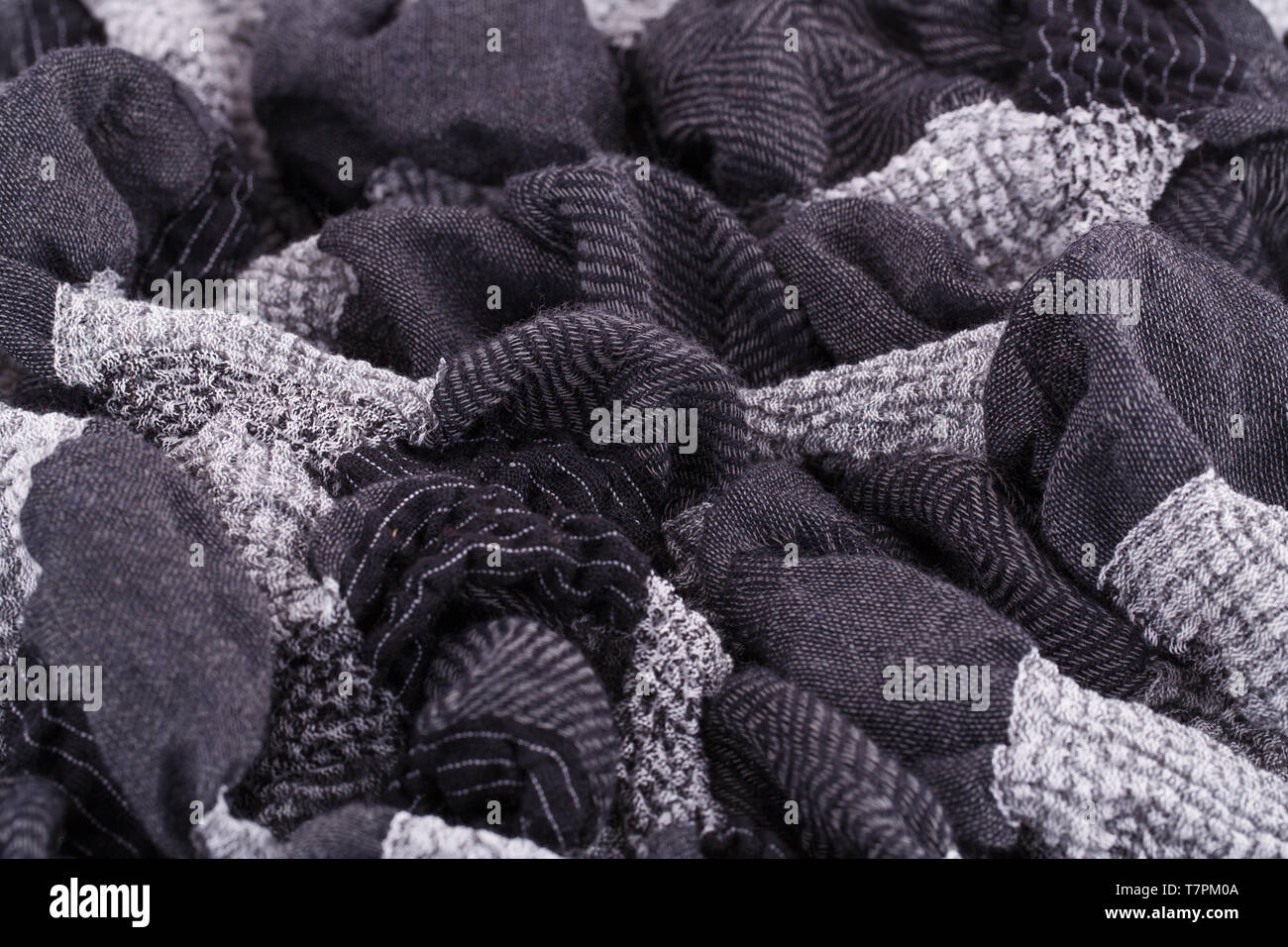 Black and white fabric background closeup picture Stock Photo - Alamy